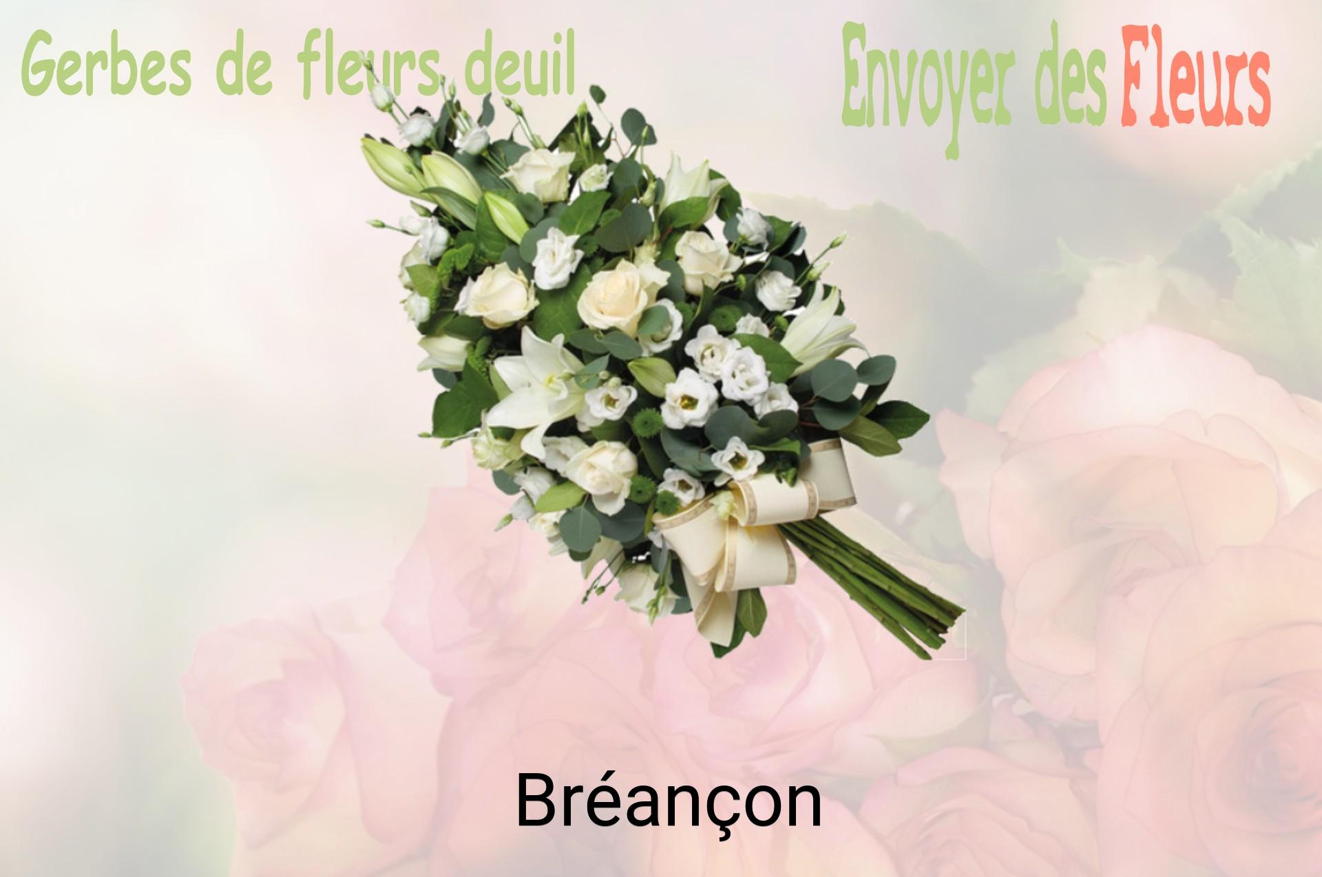 Gerbe de fleurs de deuil livrée à Bréançon